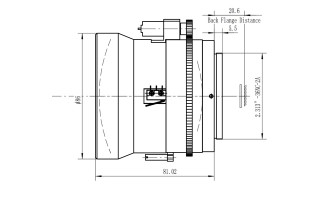 75mm f/1.0 Motorized Lenses (without Flange) for LWIR Thermal Imaging